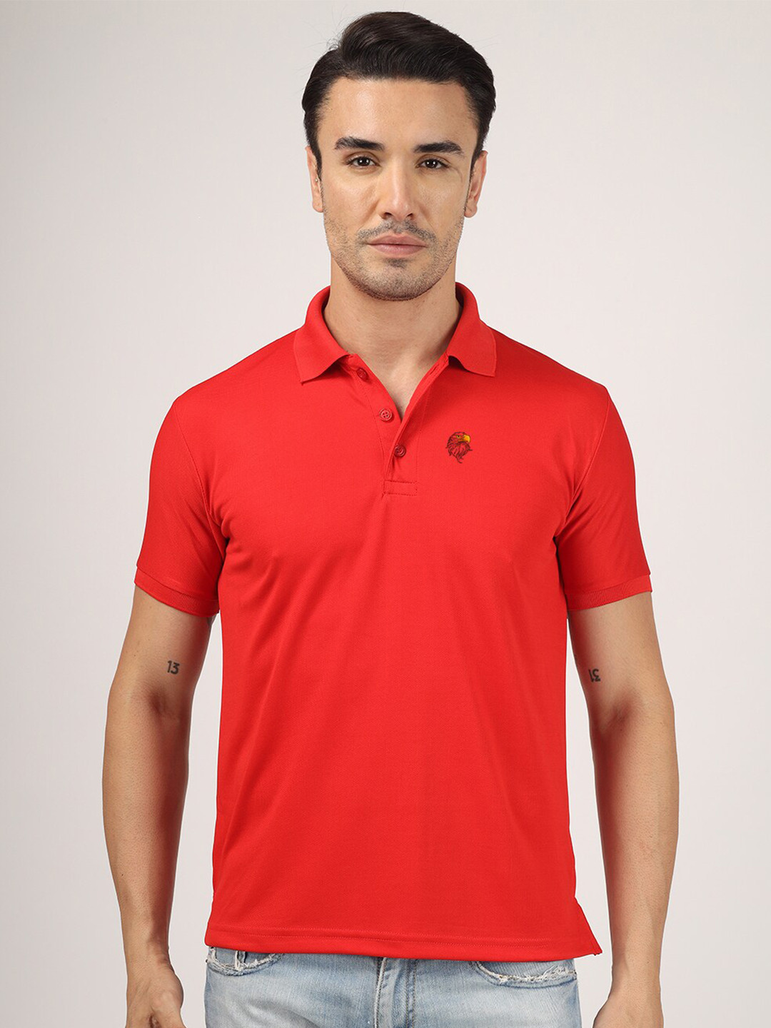 Greylongg Printed Short Sleeves Polo Collar Casual T shirts