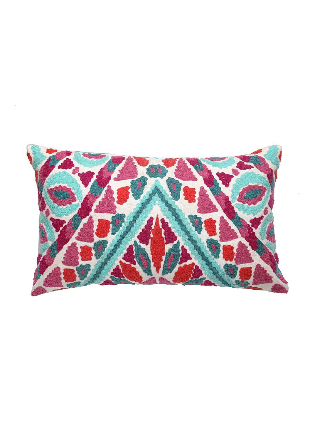 NISRAG HOME White and Pink Abstract Cushion Covers