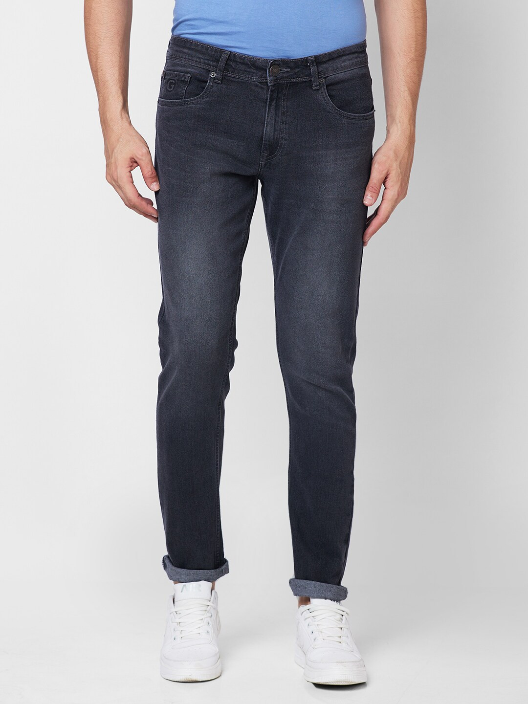 GIORDANO Men Slim Fit Light Fade Clean Look Stretchable Jeans