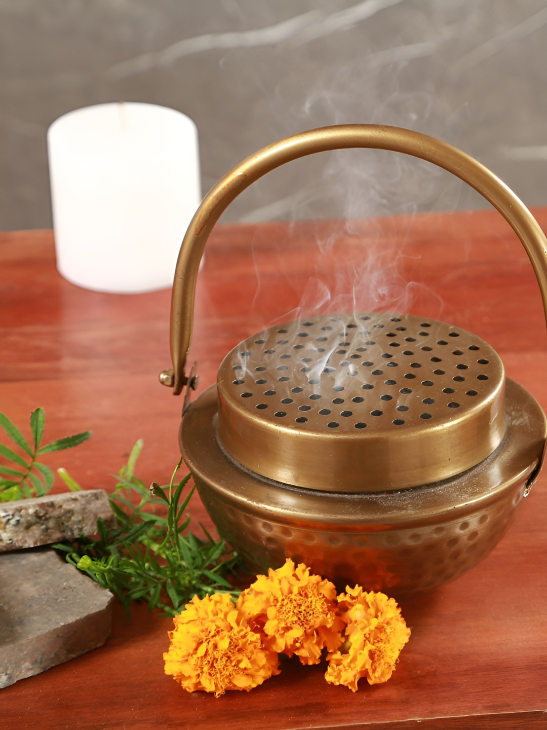 Manor House Gold Toned Loban Dhoop Incense Cone Holder