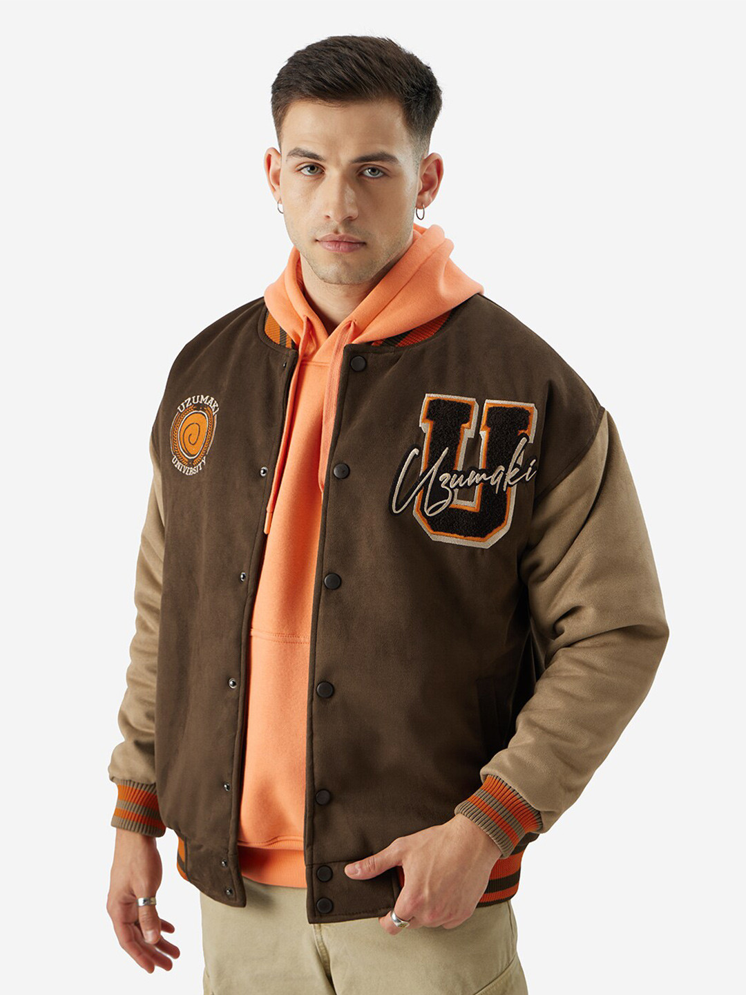 The Souled Store Men Oversized Naruto Burgundy Jackets