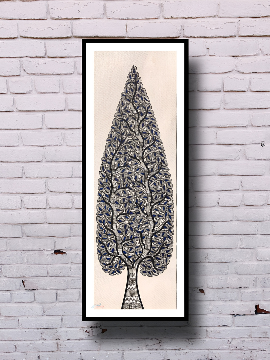 ARTDARSHAN Beige & Grey Floral and Botanical Rectangular Paintings Wall Art