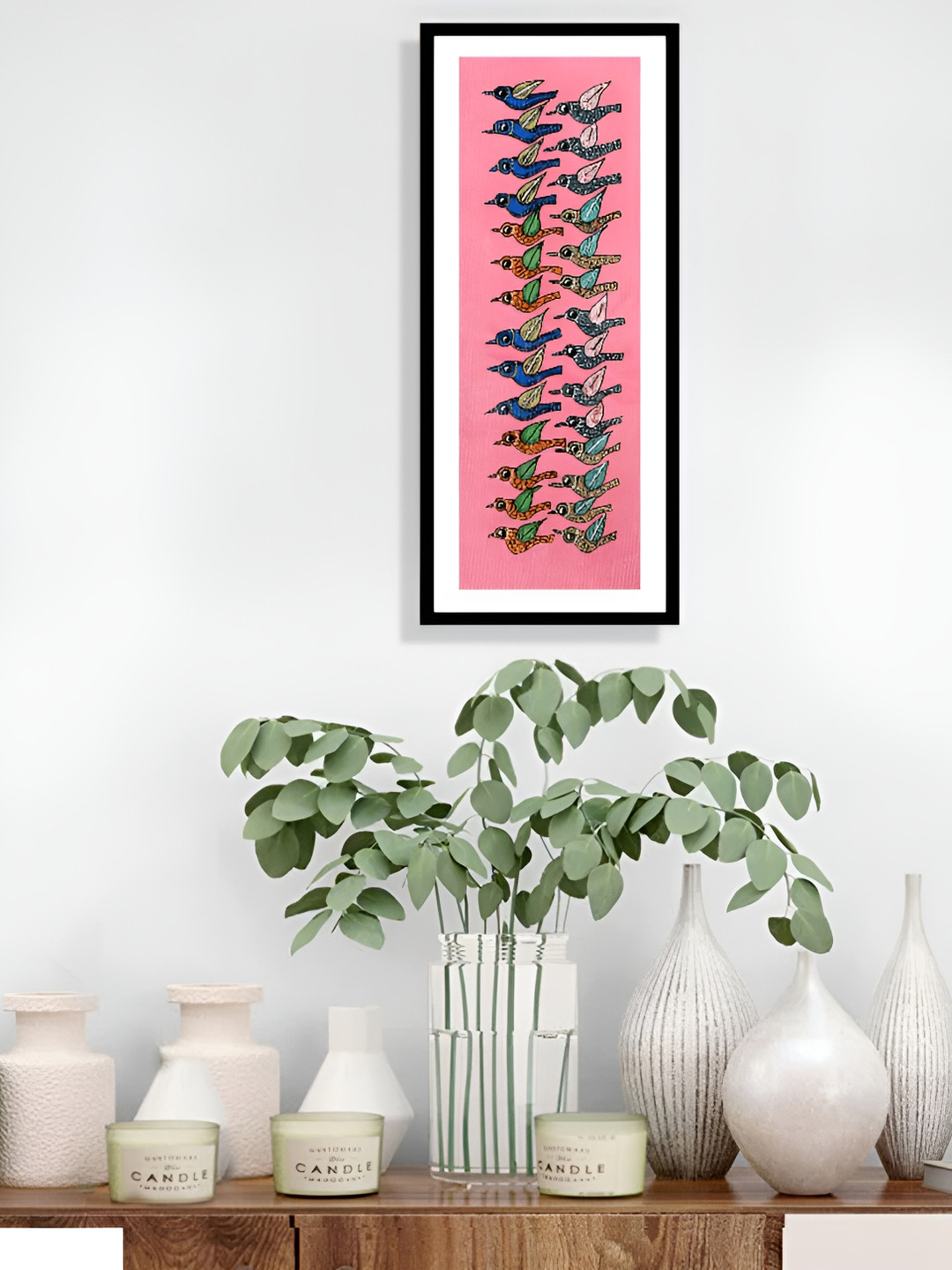 ARTDARSHAN Green & Blue Flying Birds Wall Painting