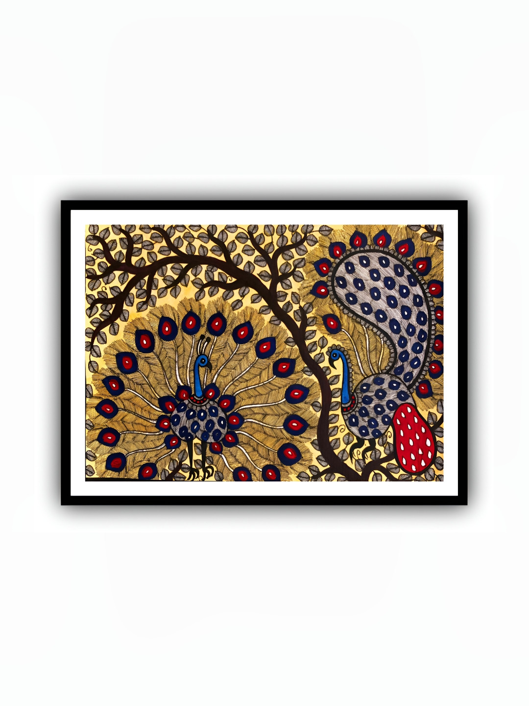 ARTDARSHAN Beige & Blue Birds and Animals Rectangular Shaped Paintings Wall Art
