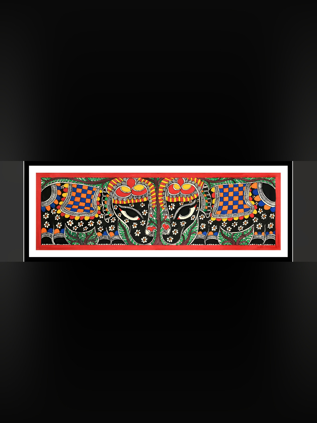 ARTDARSHAN Paper Wall Rectangle Paintings Wall Art - 11 x 25 In