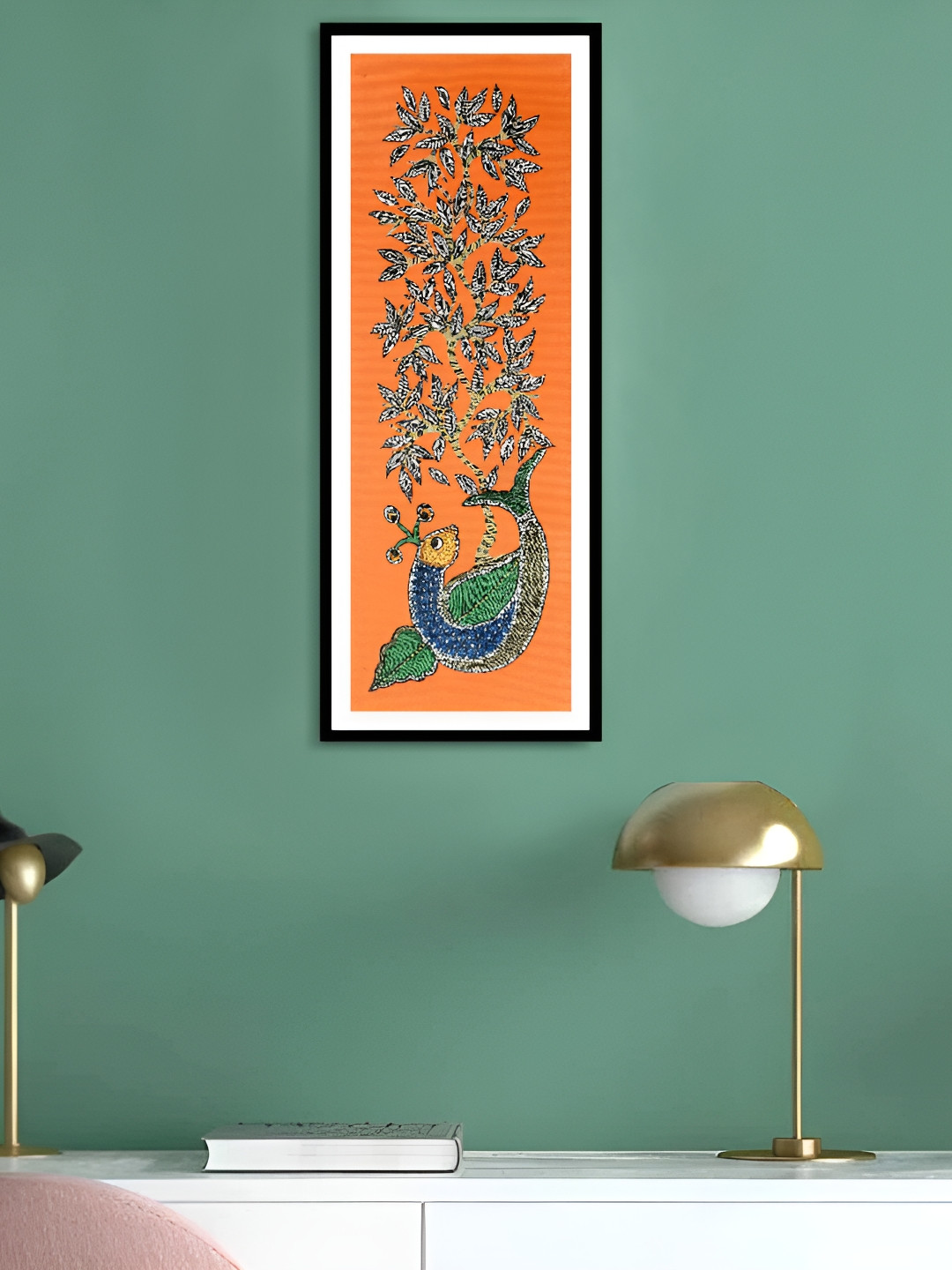 ARTDARSHAN Paper Wall Rectangle Paintings Wall Art - 25 x 11In