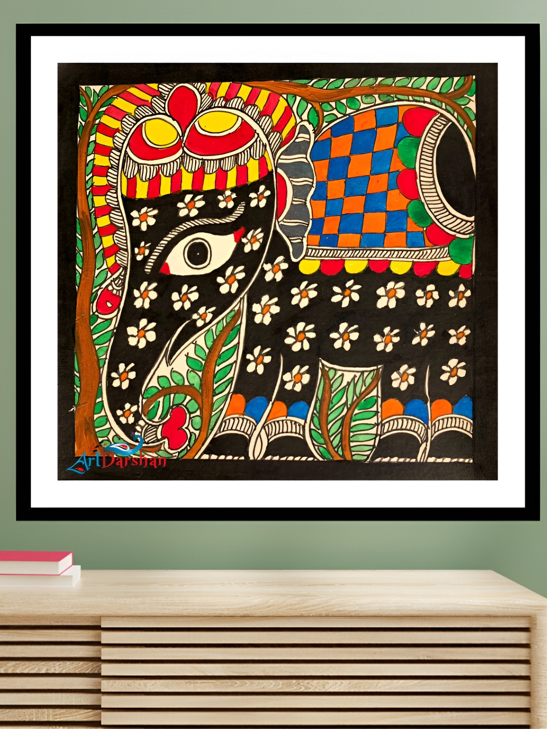 ARTDARSHAN Black & Green Birds and Animals Square Shaped Paintings Wall Art