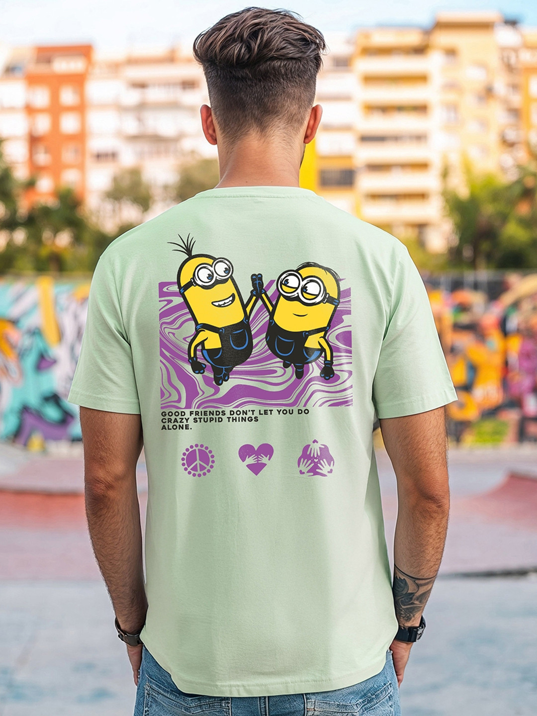 Bewakoof Best Buds Graphic Printed Cotton T-shirt