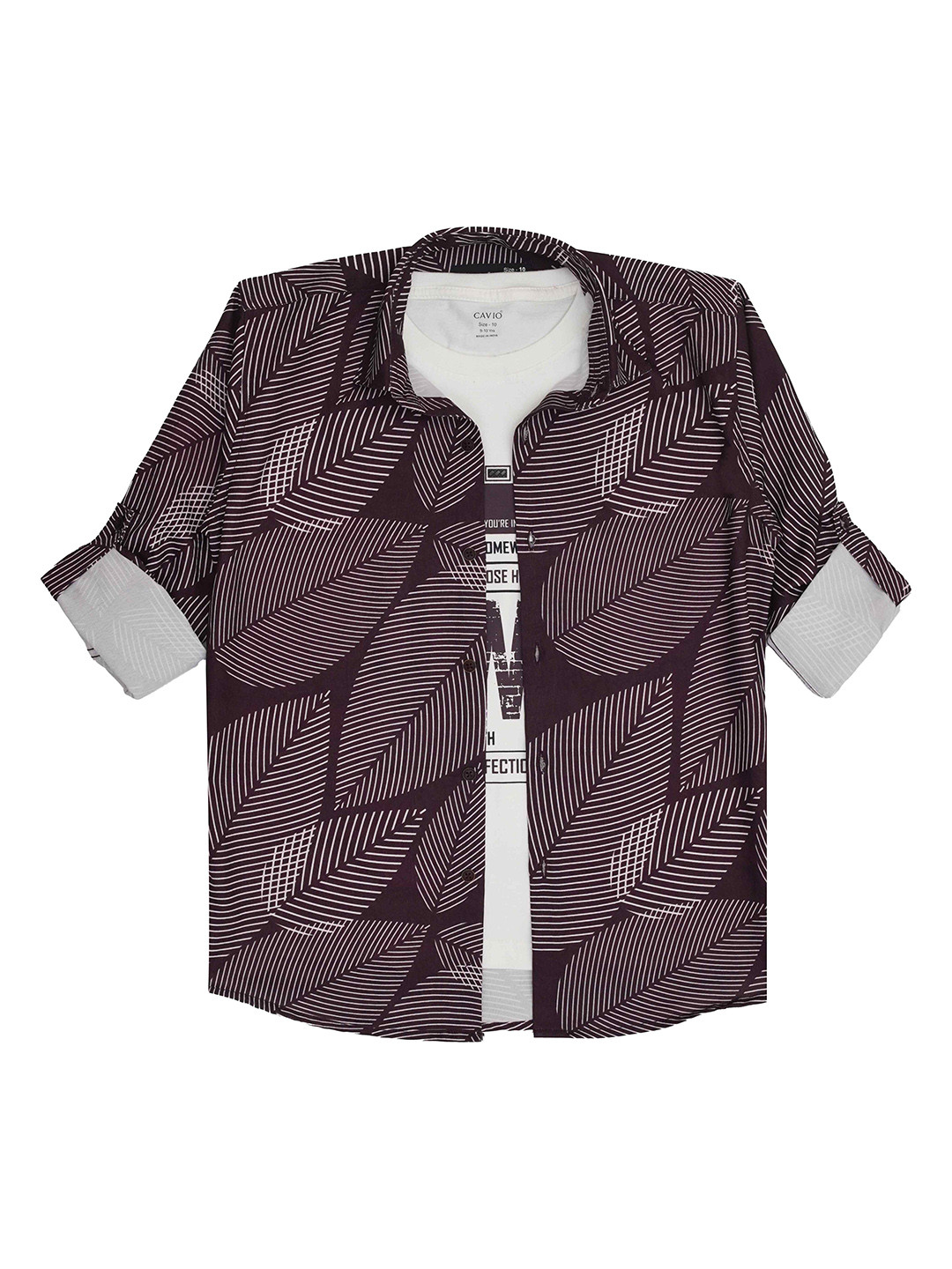 CAVIO Boys 2 Pcs Standard Floral Opaque Printed Casual Shirt