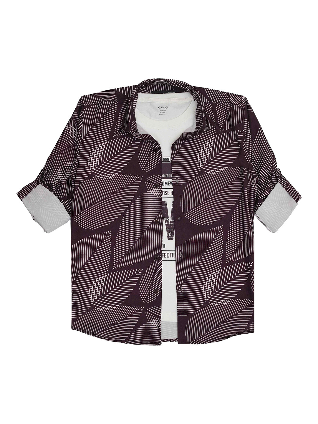 CAVIO Boys 2 Pcs Standard Opaque Printed Casual Shirt