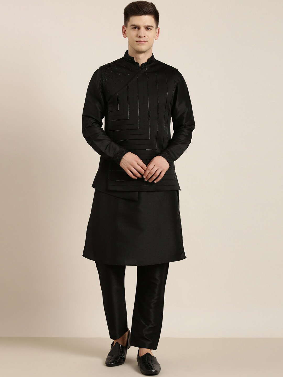TheEthnic.Co Embellished Angrakha Nehru Jacket