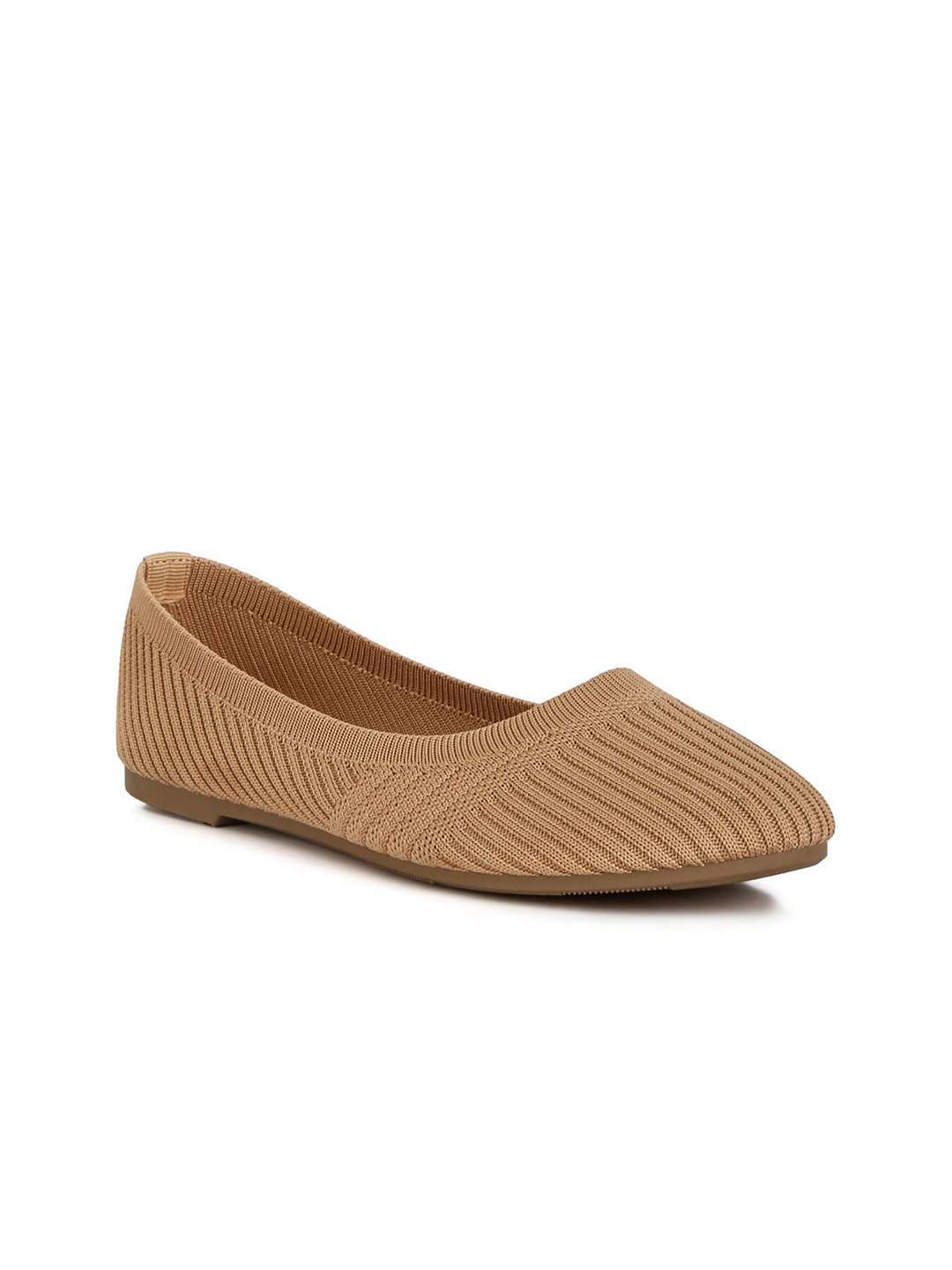 London Rag Textured Round Toe Ballerinas