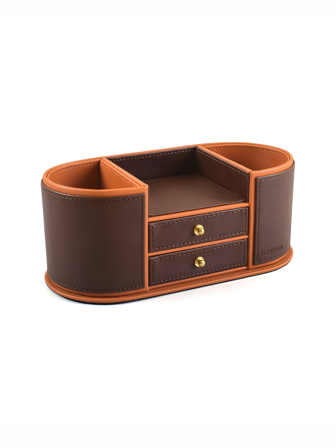 ICHKAN Brown Textured Office Table Organiser