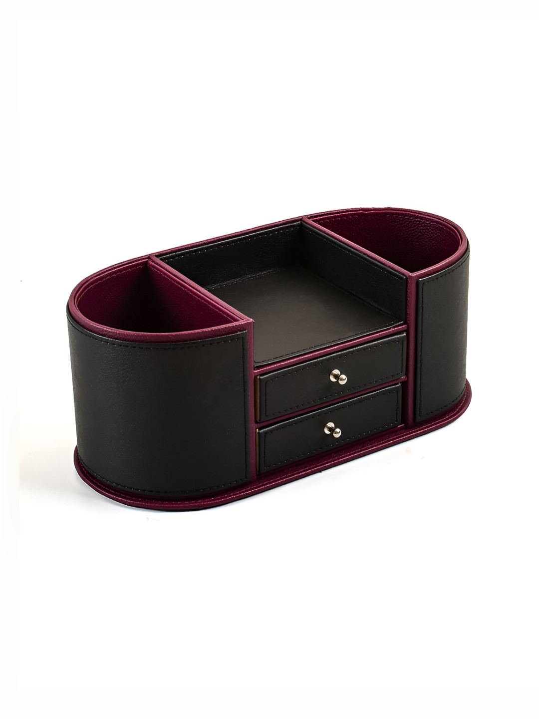 ICHKAN Black & Brown Textured Office Table Organiser