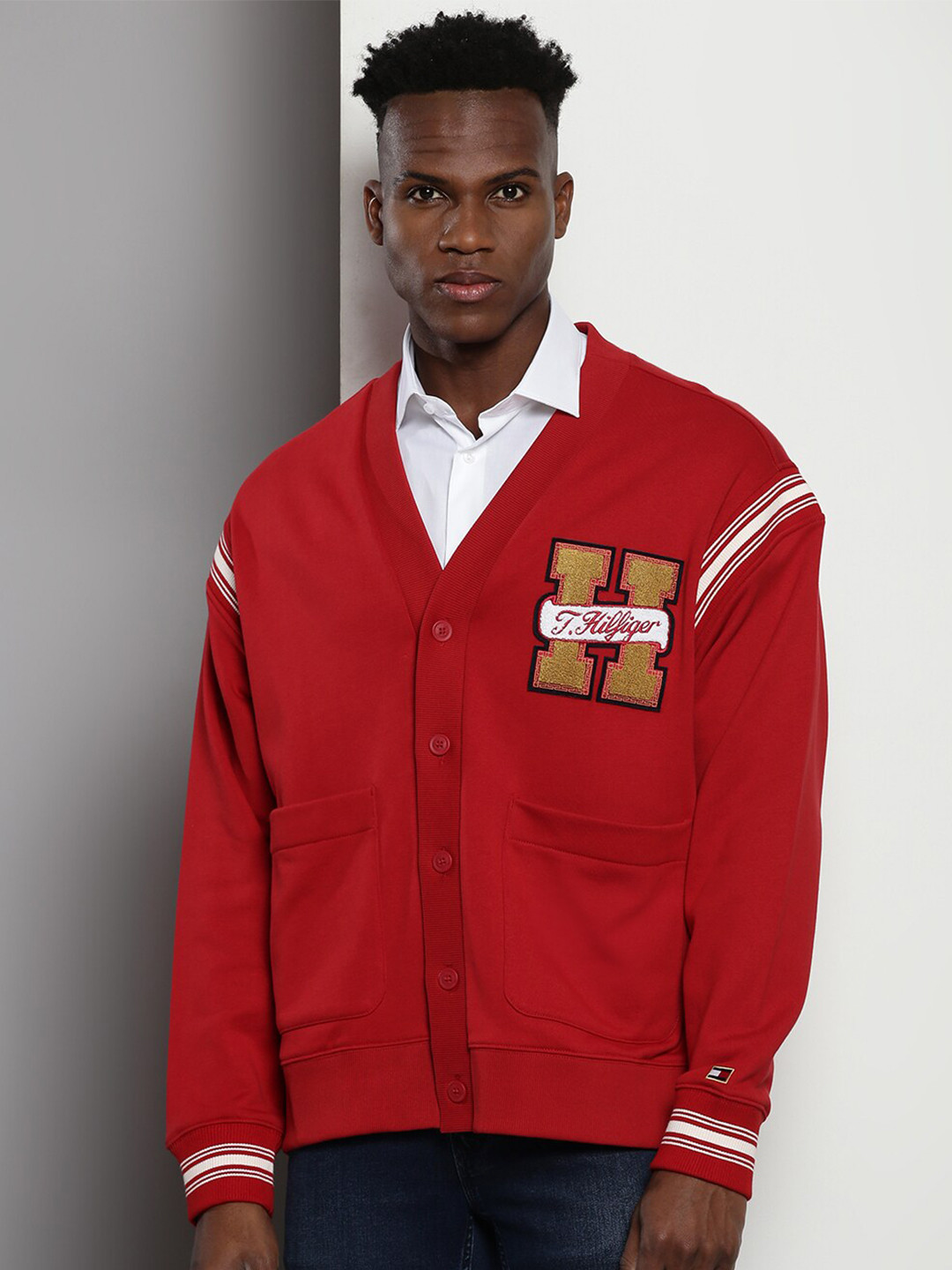 Tommy Hilfiger V-Neck Front-Open Sweaters