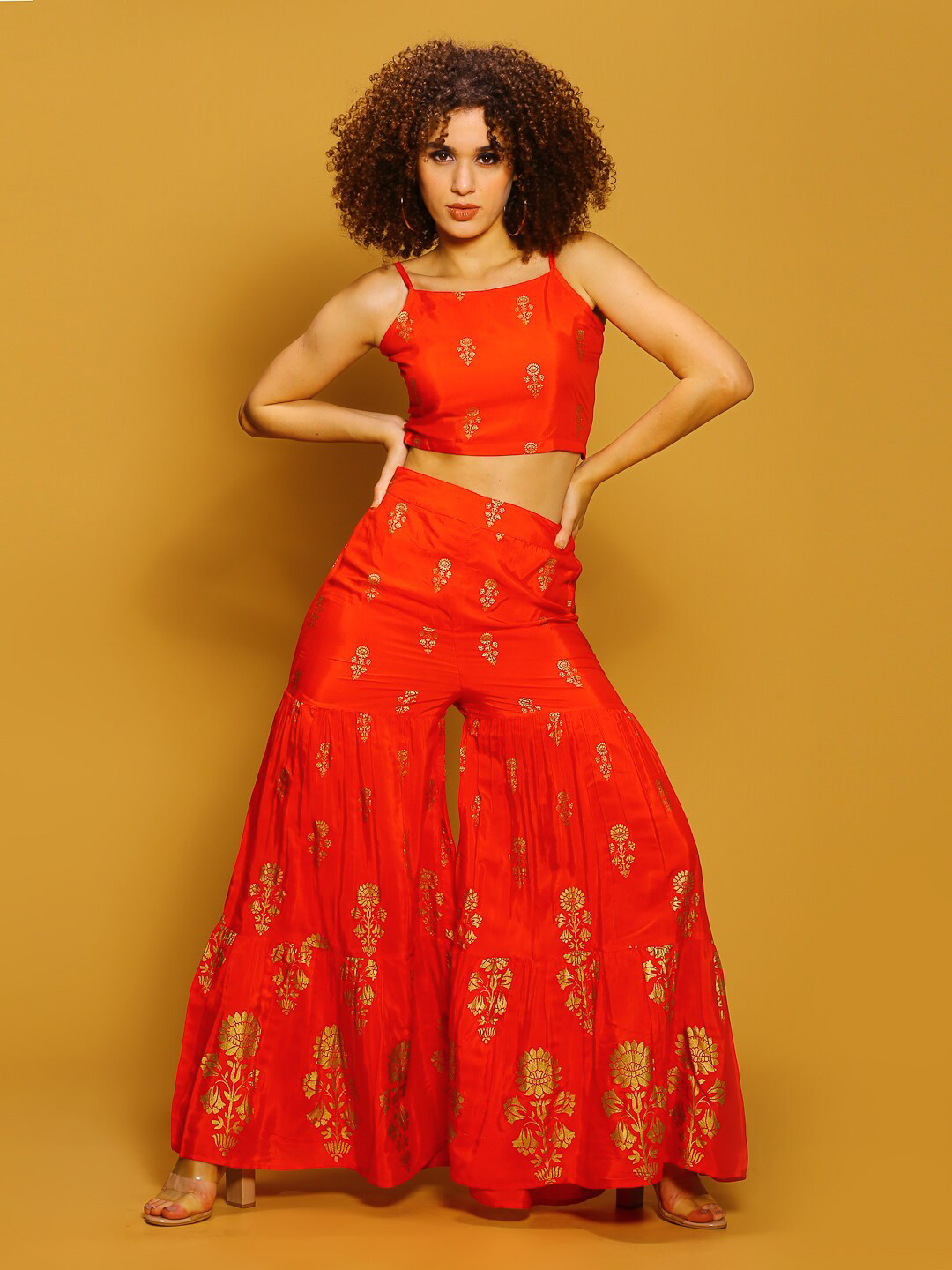 Sera Printed Shoulder Straps Top & Sharara