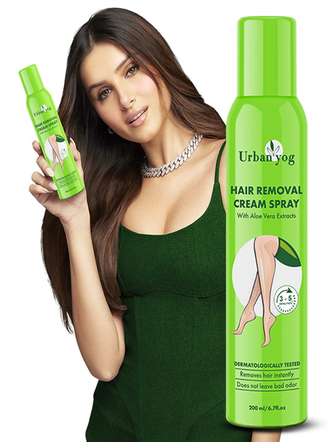 URBANYOG Hair Removal Cream Spray With Aloe Vera Flavour - 200ml