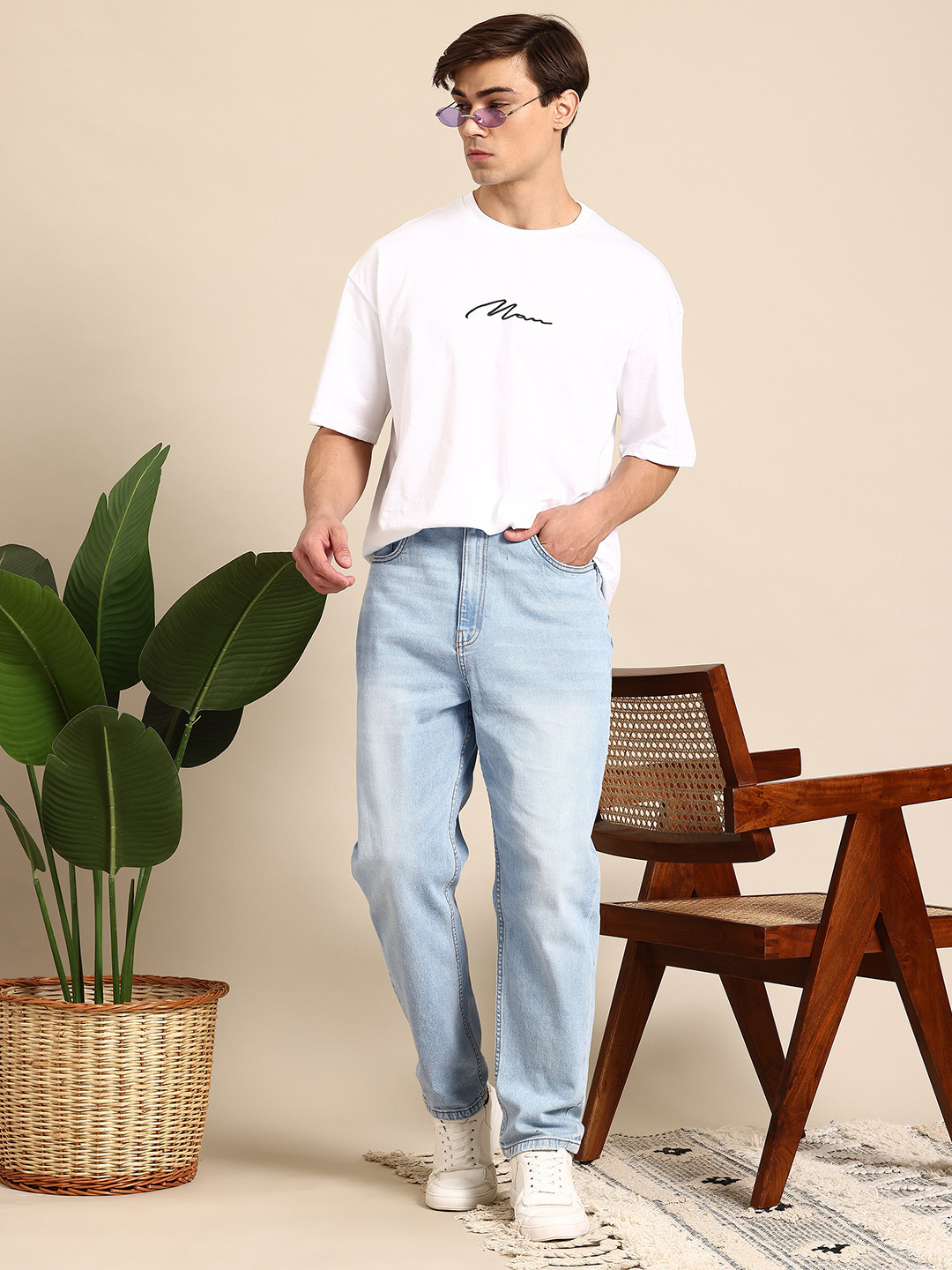 Mast & Harbour Men Slim Fit Light Fade Stretchable Jeans