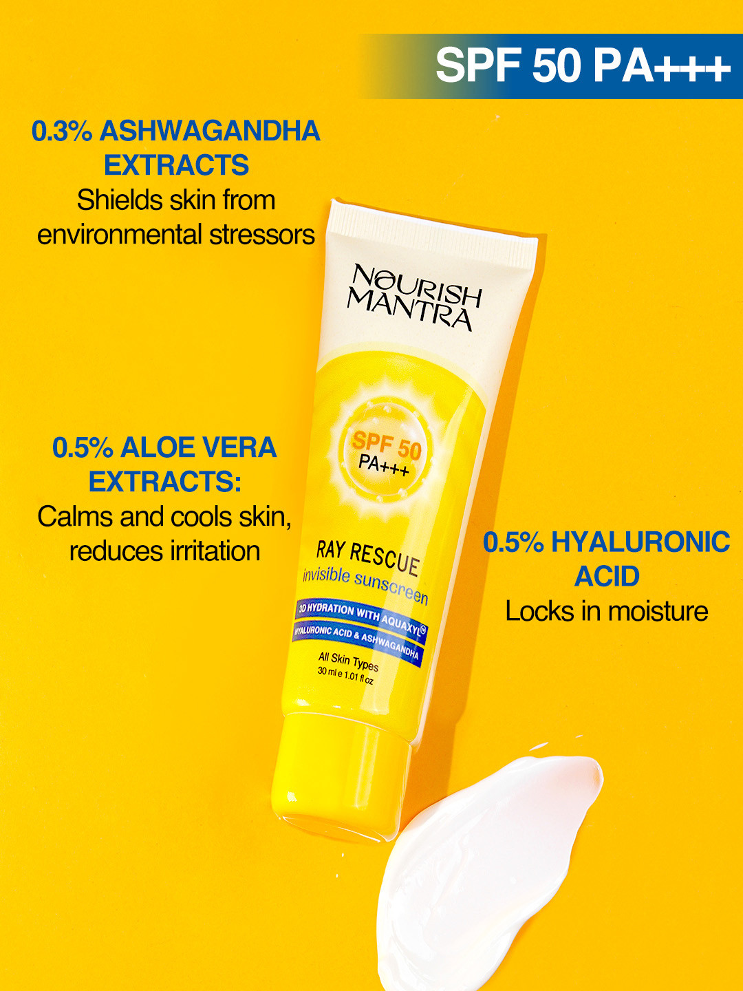 Nourish Mantra Ray Rescue Sunscreen With SPF 50 - 30ml