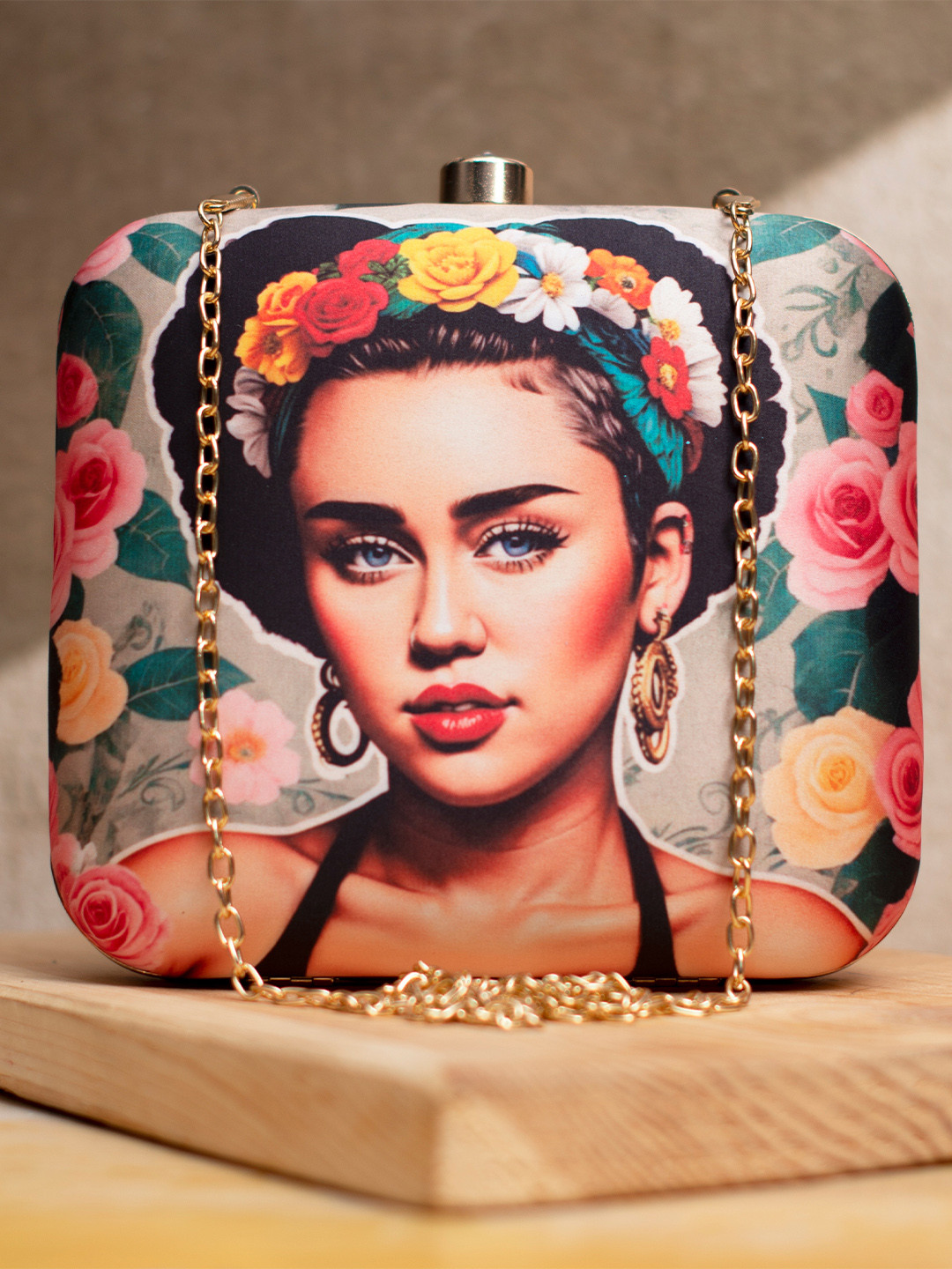 ARTKLIM Miley Cyrus Printed Box Clutch