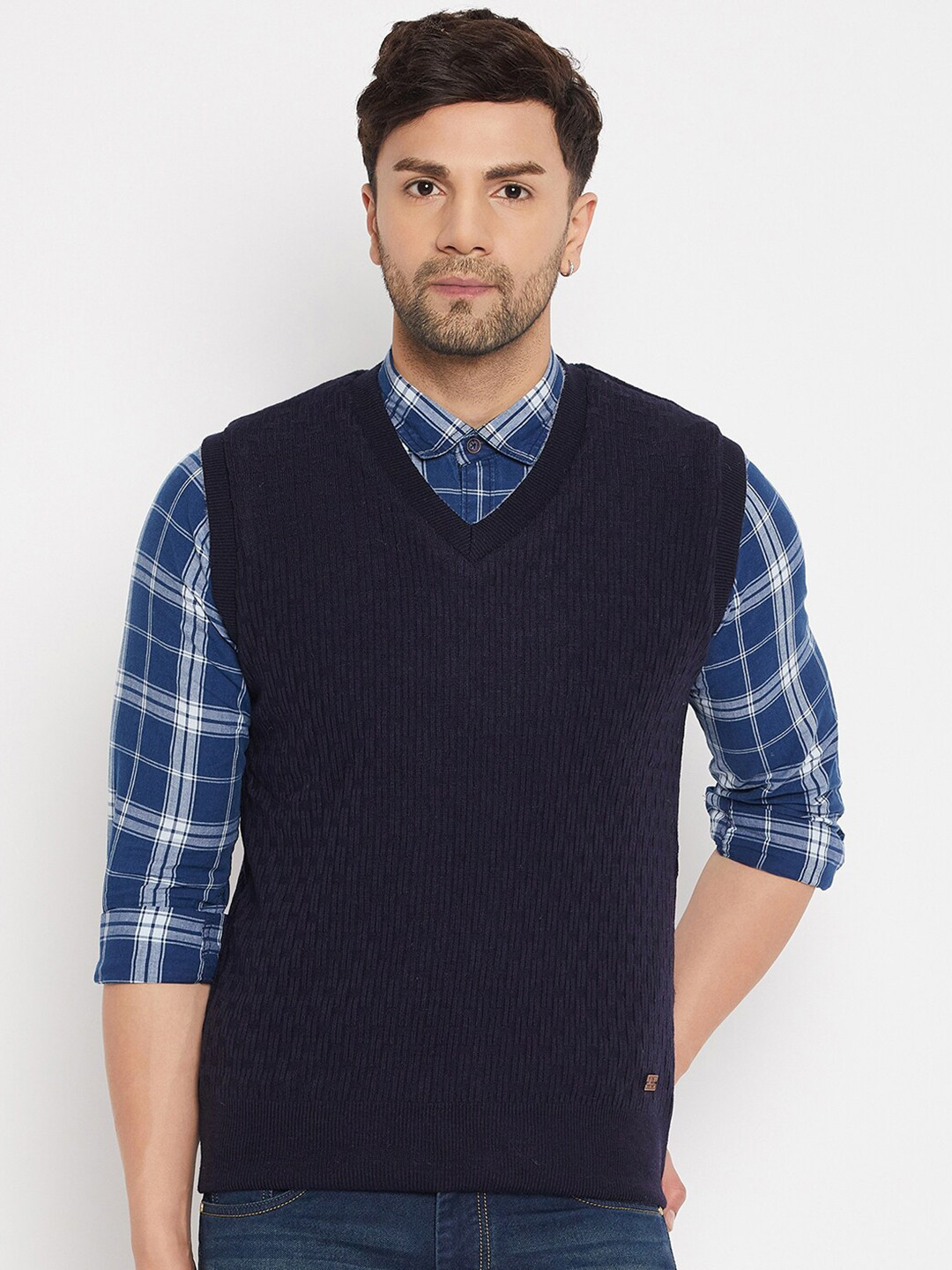 Duke Reversible Acrylic Ribbed Sleeveless Sweater Vest