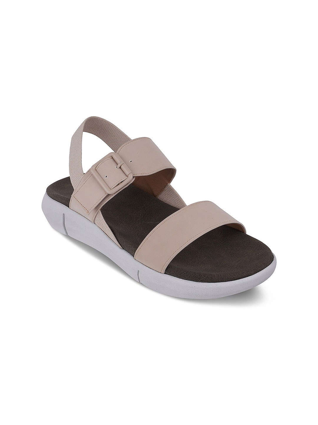 PEPPER Buckles Detail Open Toe Flats