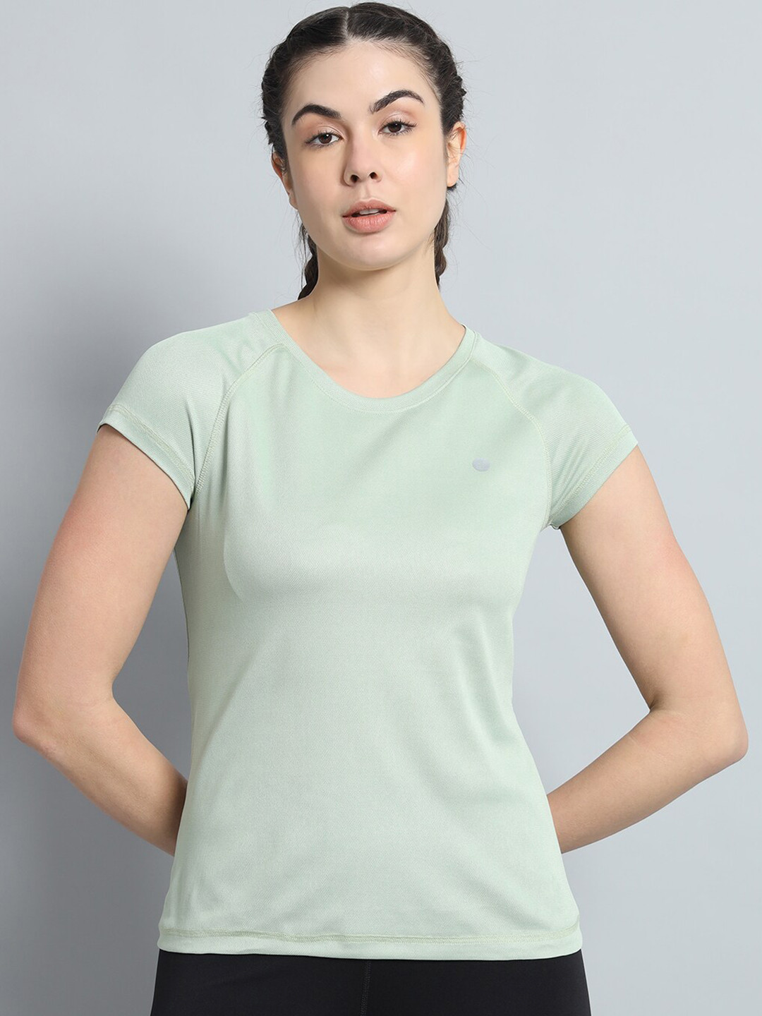 ATHLISIS Round Neck Cut Outs Slim Fit Sports T-shirt