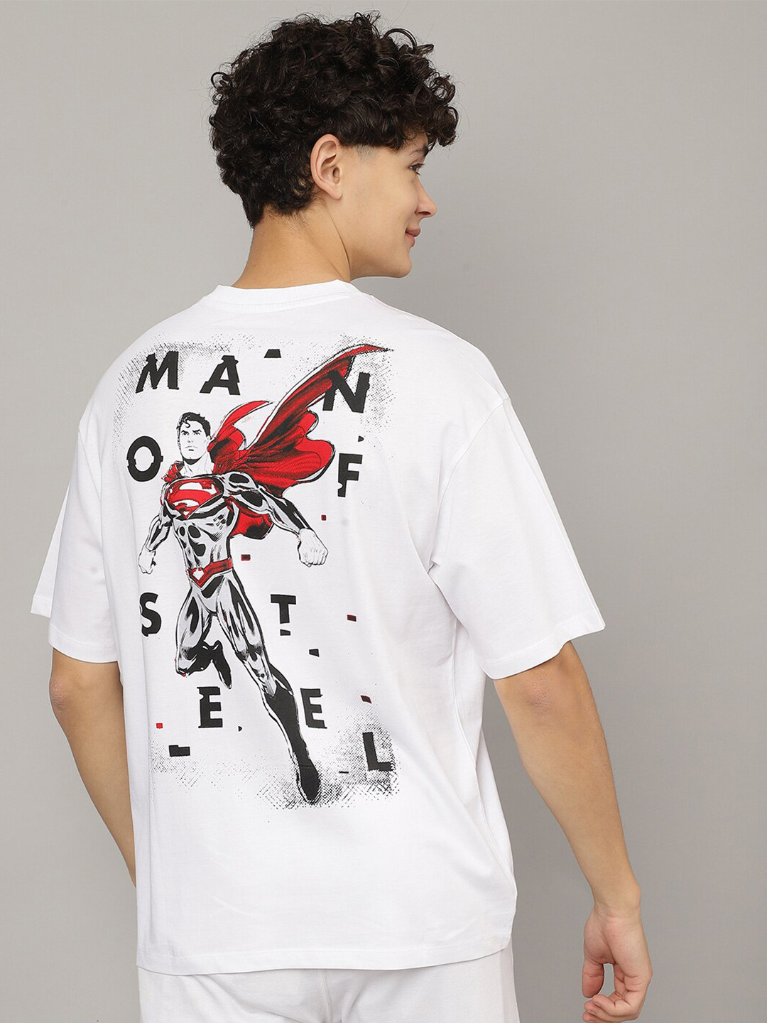 Free Authority Men Superman Printed Loose T-shirt