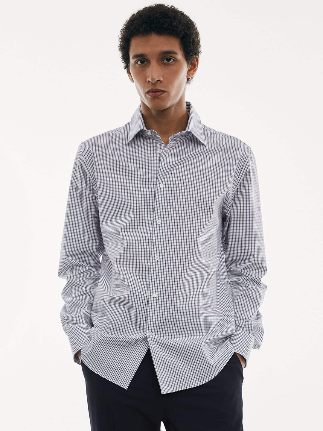MANGO MAN Micro Checks Semiformal Shirt