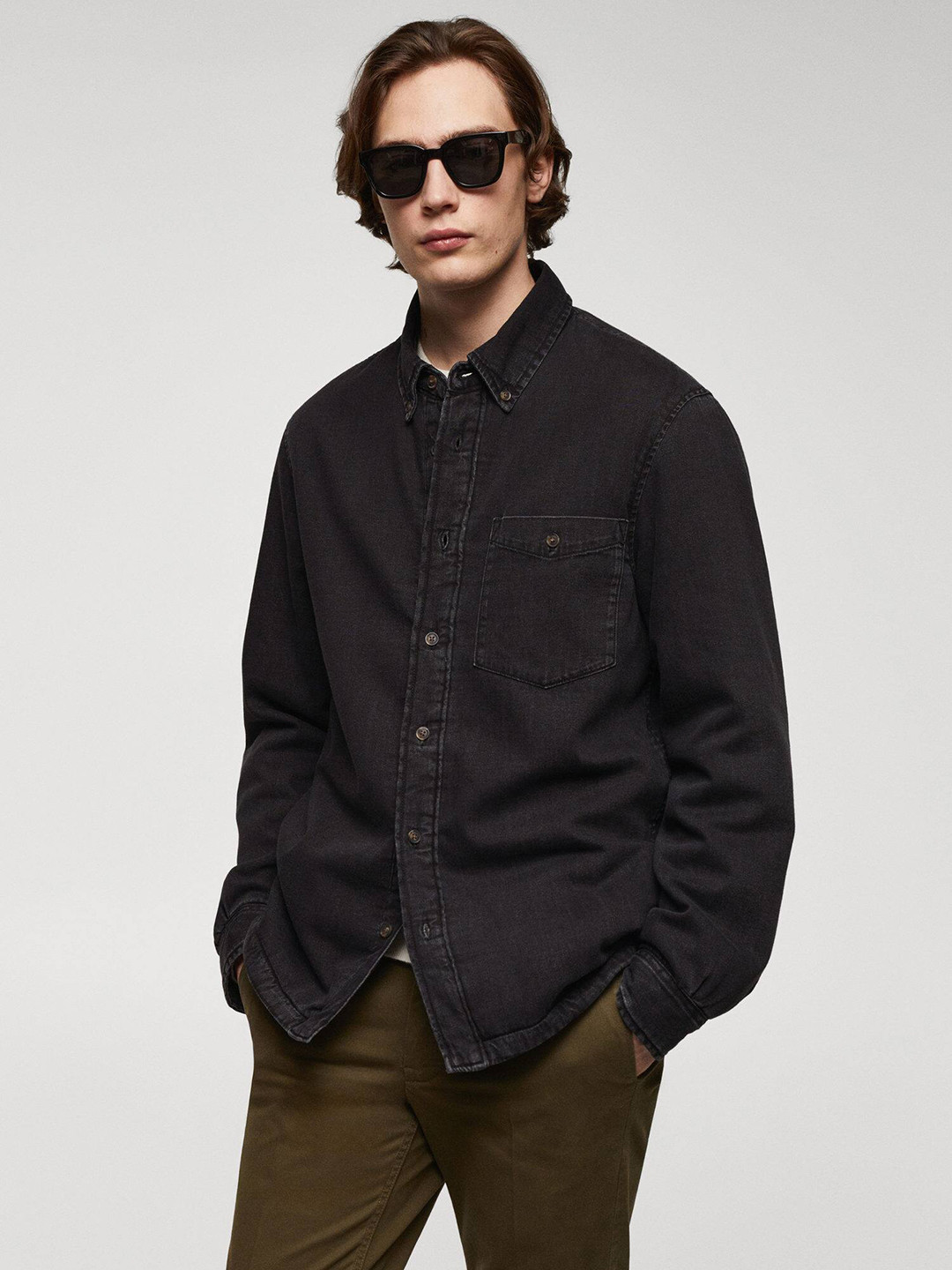 MANGO MAN Pure Cotton Denim Shacket