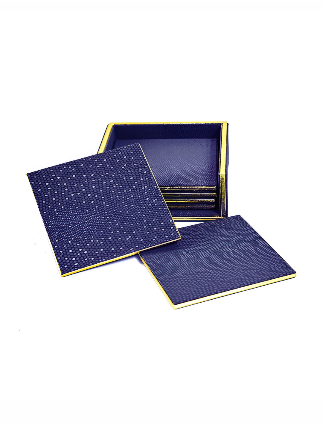 ICHKAN 6 Pieces Blue Textured Coasters