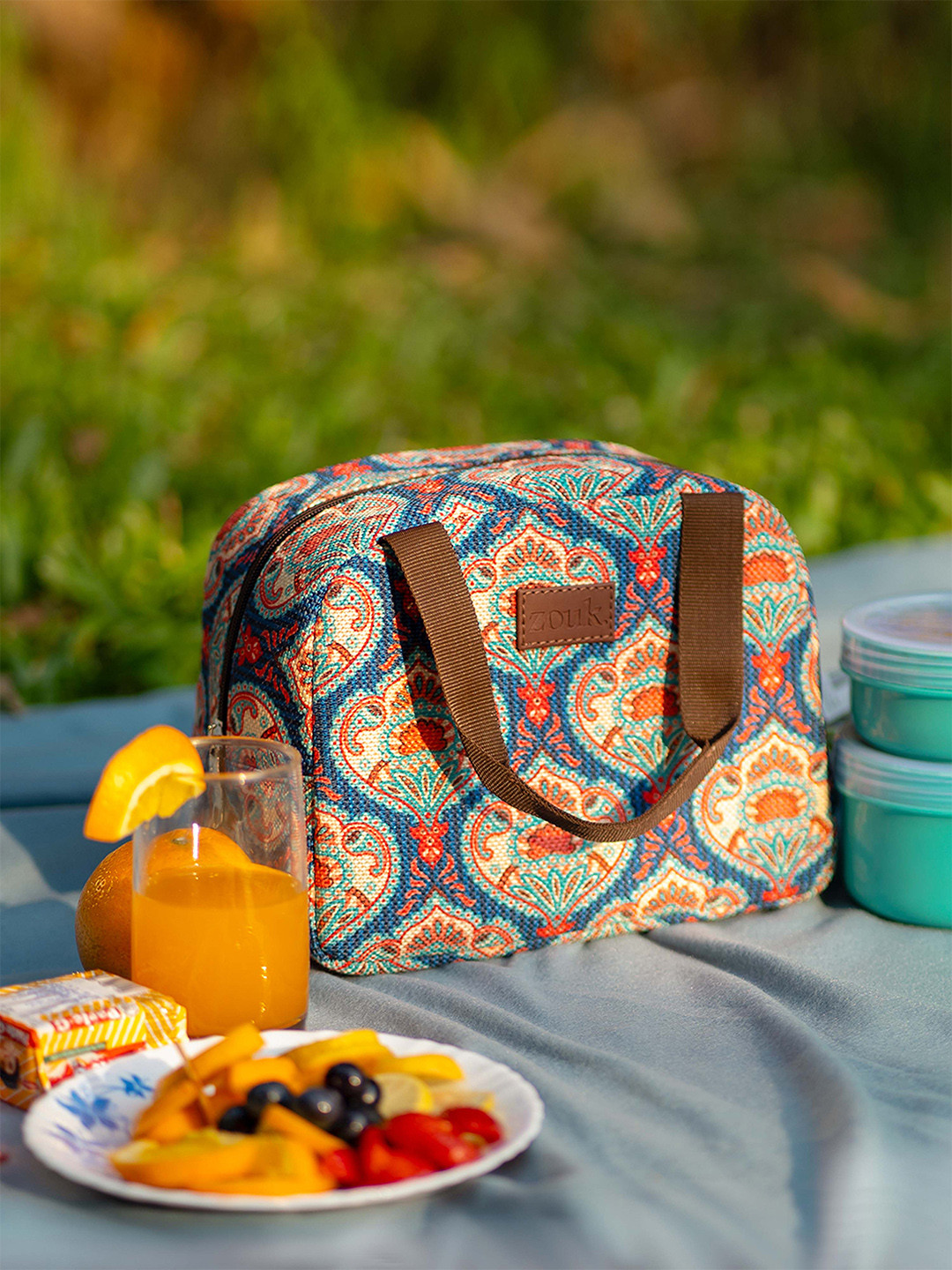 ZOUK Women Printed Insulated Lunch Bag