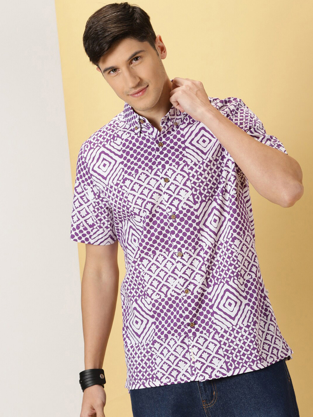 Thomas Scott Smart Opaque Printed Cotton Casual Shirt