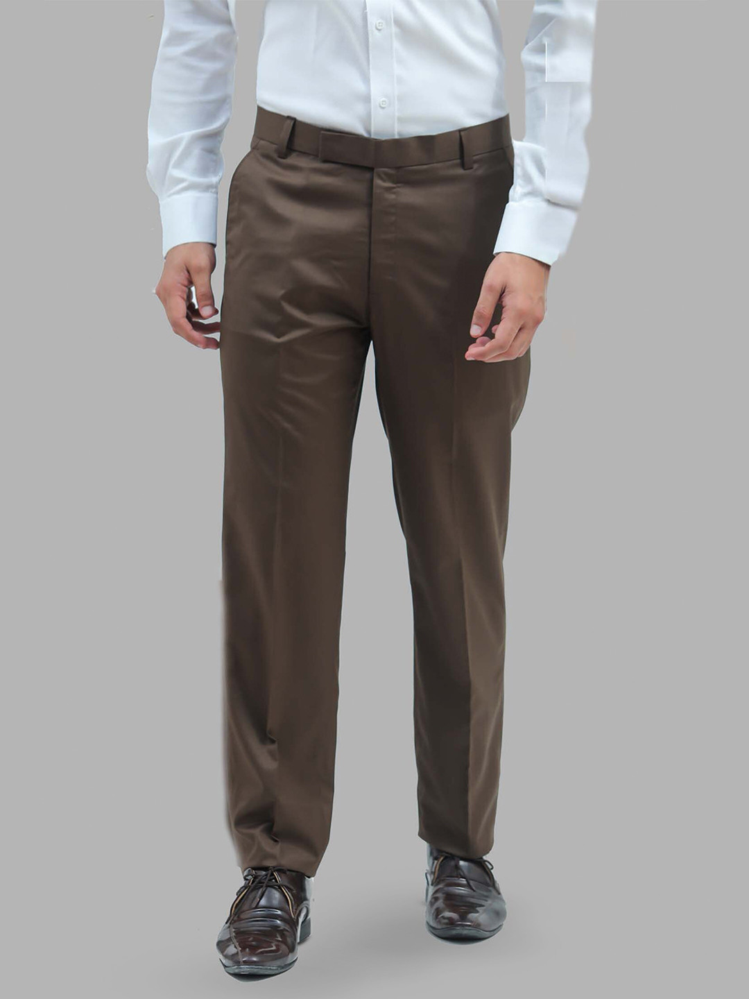 BLUEBIRD Men Relaxed Wrinkle Free Mid-Rise Formal Trousers