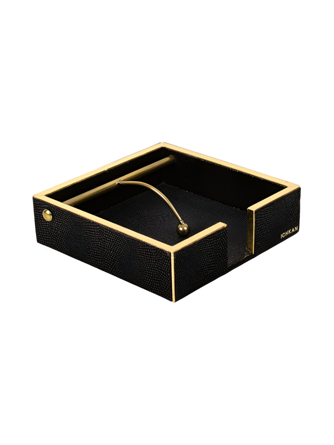 ICHKAN Black & Gold Toned Square Tissue Holder