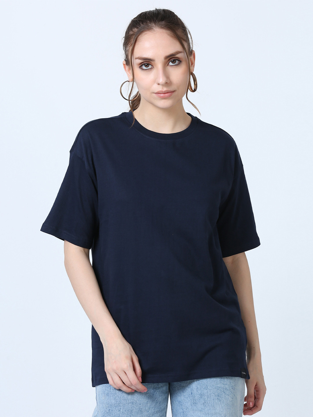 SILISOUL Women Solid Bio Finish Premium Pure Cotton Boyfriend Fit T-Shirt