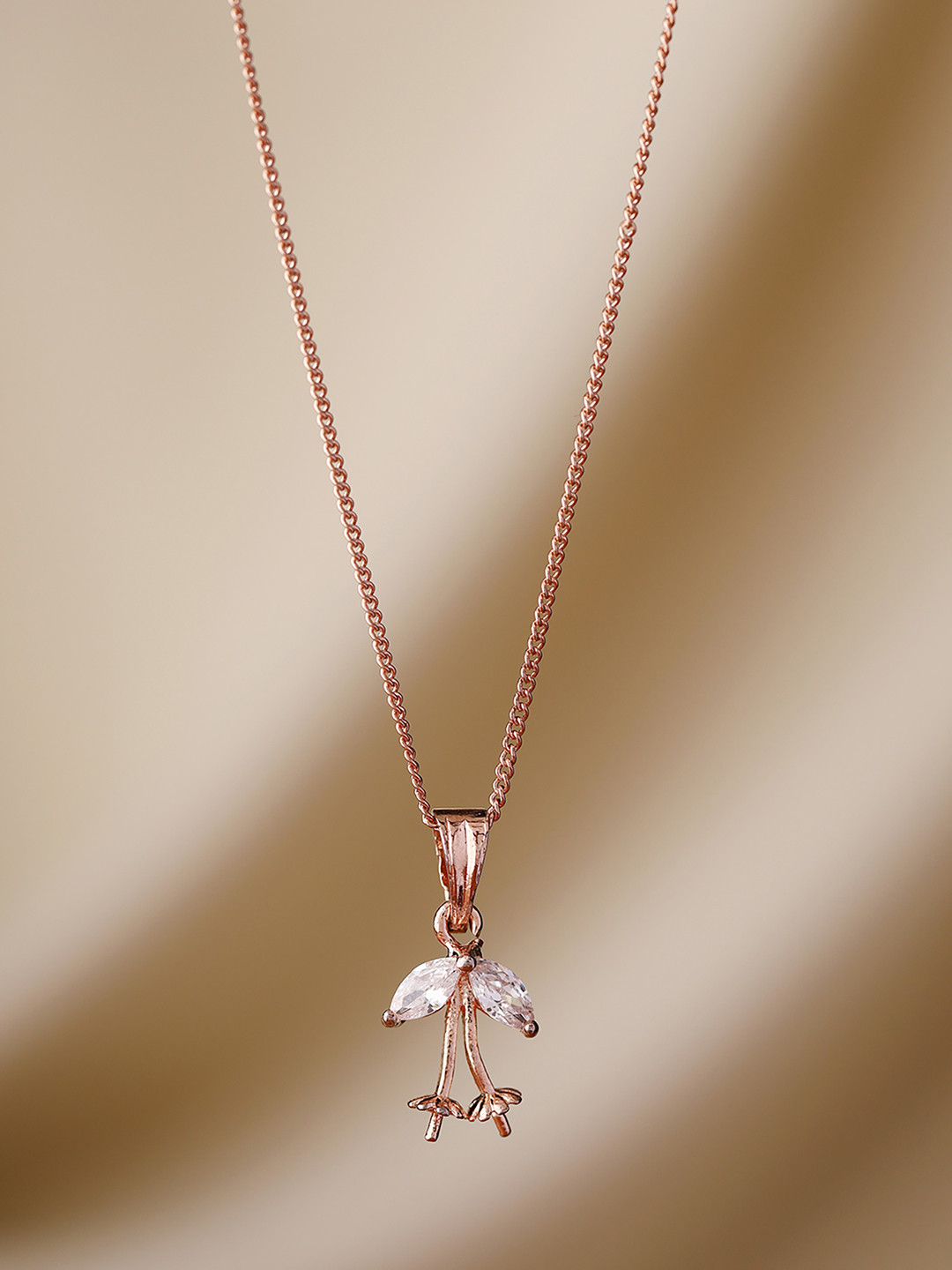 Priyaasi Rose Gold-Plated American Diamond Chain