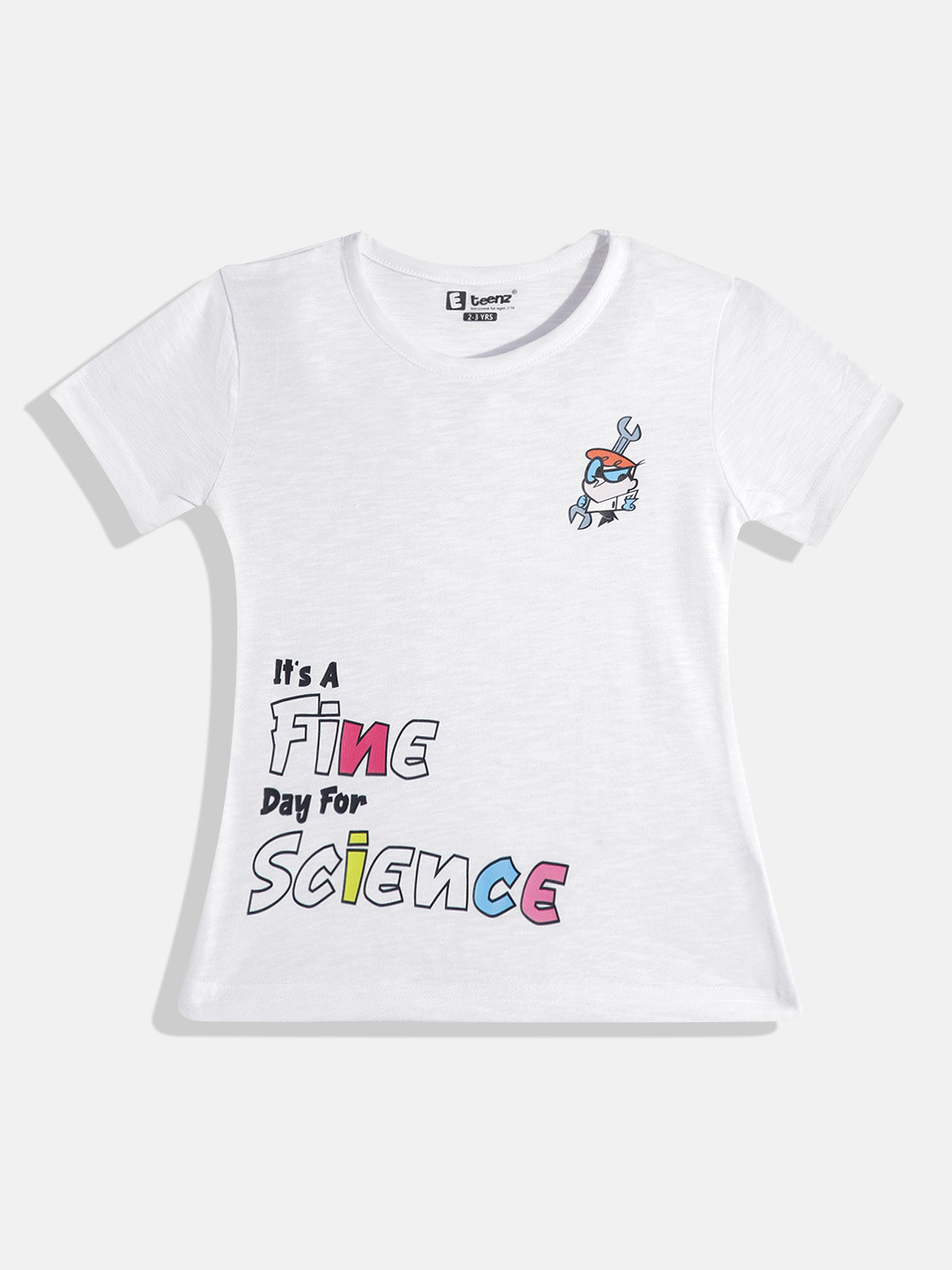 Eteenz Girls Premium Cotton Dexter & Typography Printed T-shirt