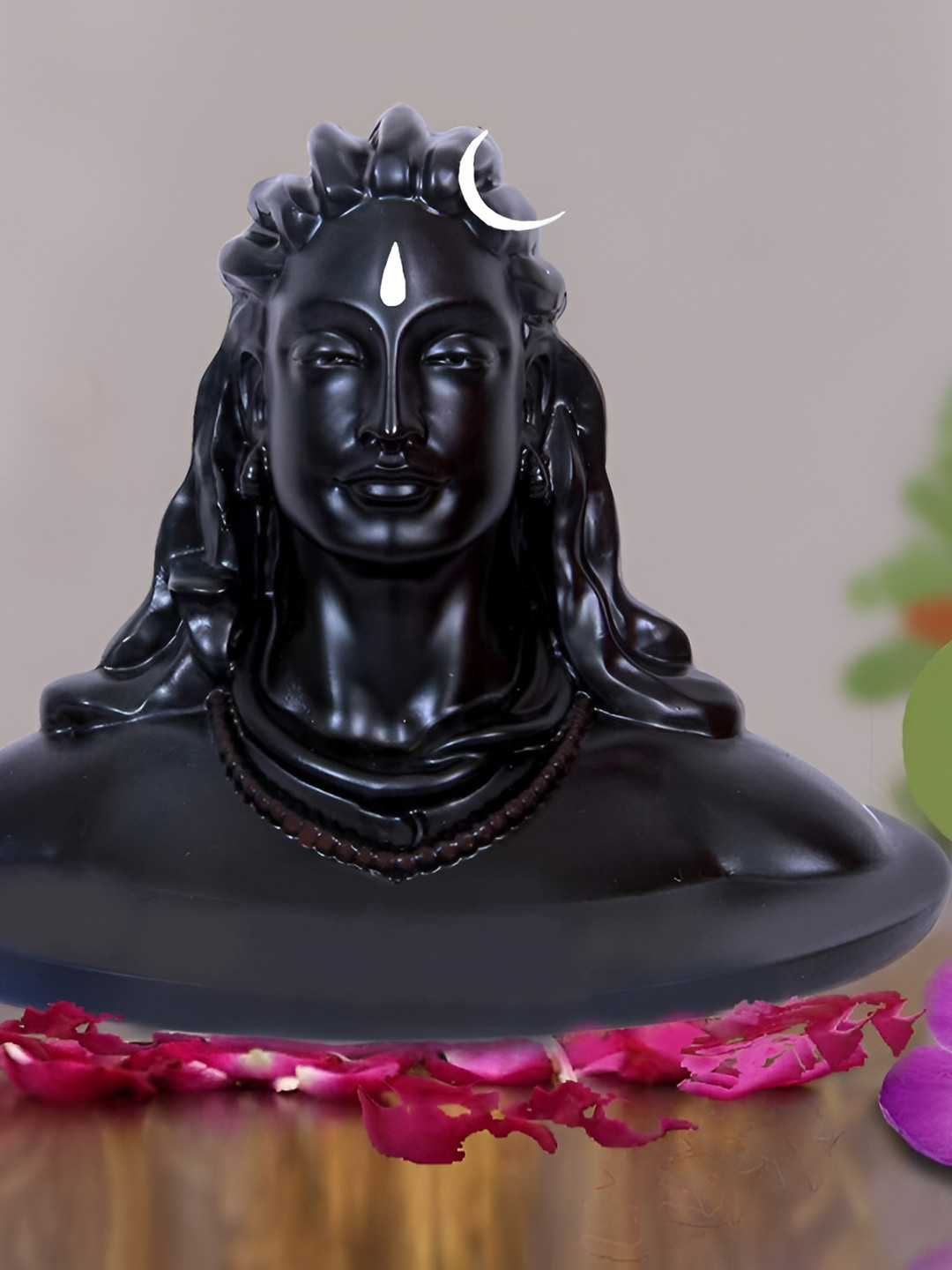 Navyaksh Lord Shiva in Dhyana Mudra Black Metal Metallic Prayer Room Small Showpiece - 5.1 Inches