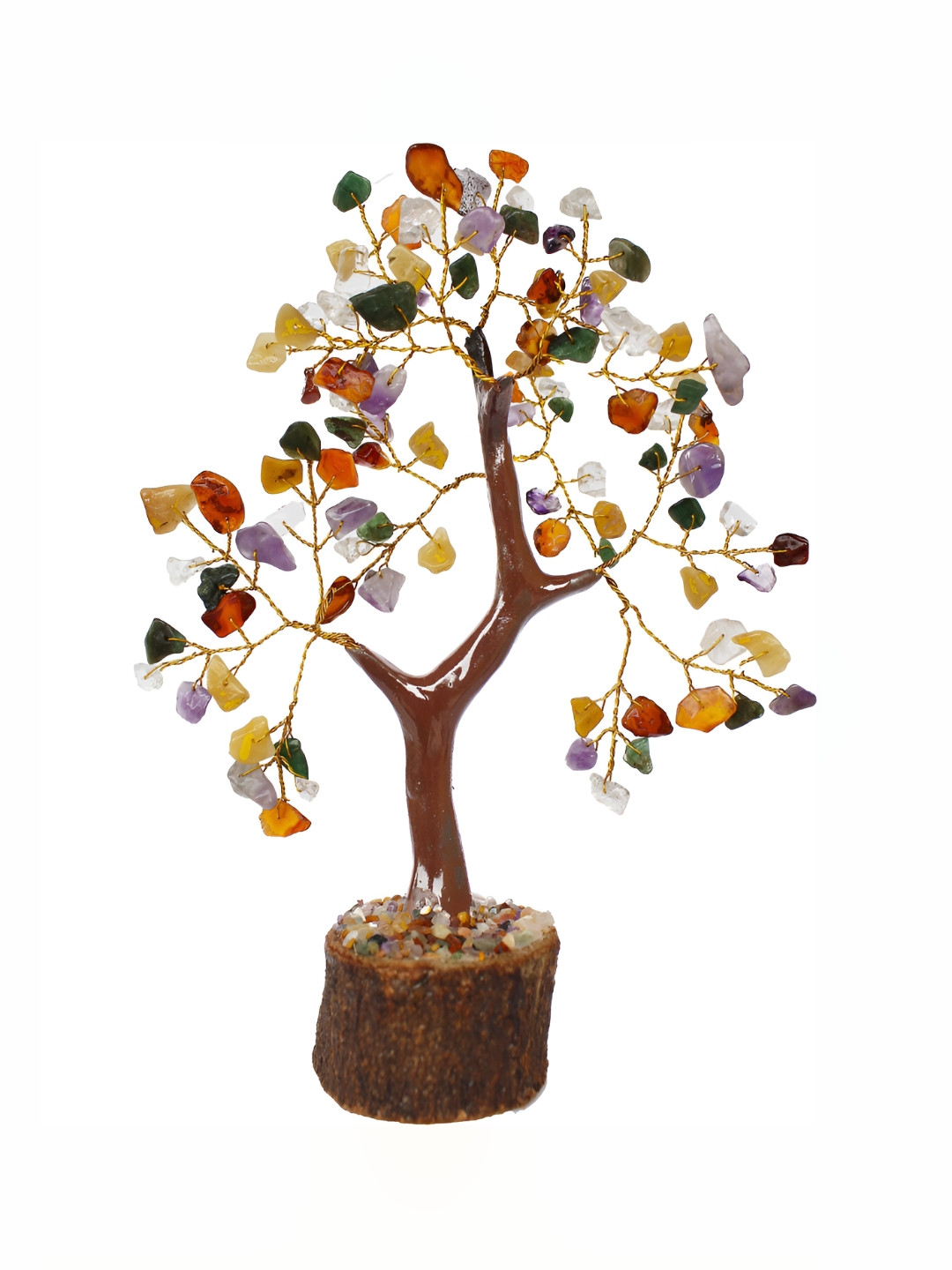 Navyaksh Tree Brown Stone Natural Living Room Small Showpiece - 4.3 Inches