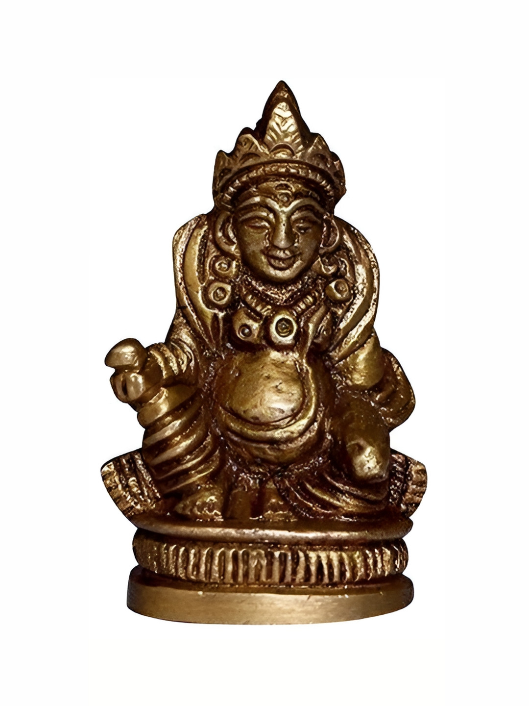 Navyaksh Lord Kuber Copper Brass Metallic Prayer Room Small Showpiece - 4.3 Inches