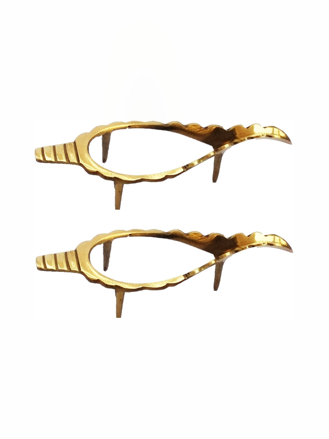 Navyaksh Shankh Gold Brass Metallic Home Office Set of 2 Small Showpieces - 4.3 Inches