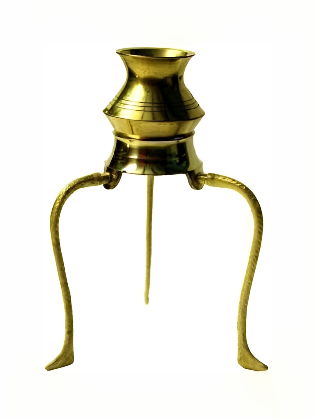 Navyaksh without Shivling Stand with Lota Gold Brass Metallic Prayer Room Set of 2 Small Showpieces - 4.7 Inches