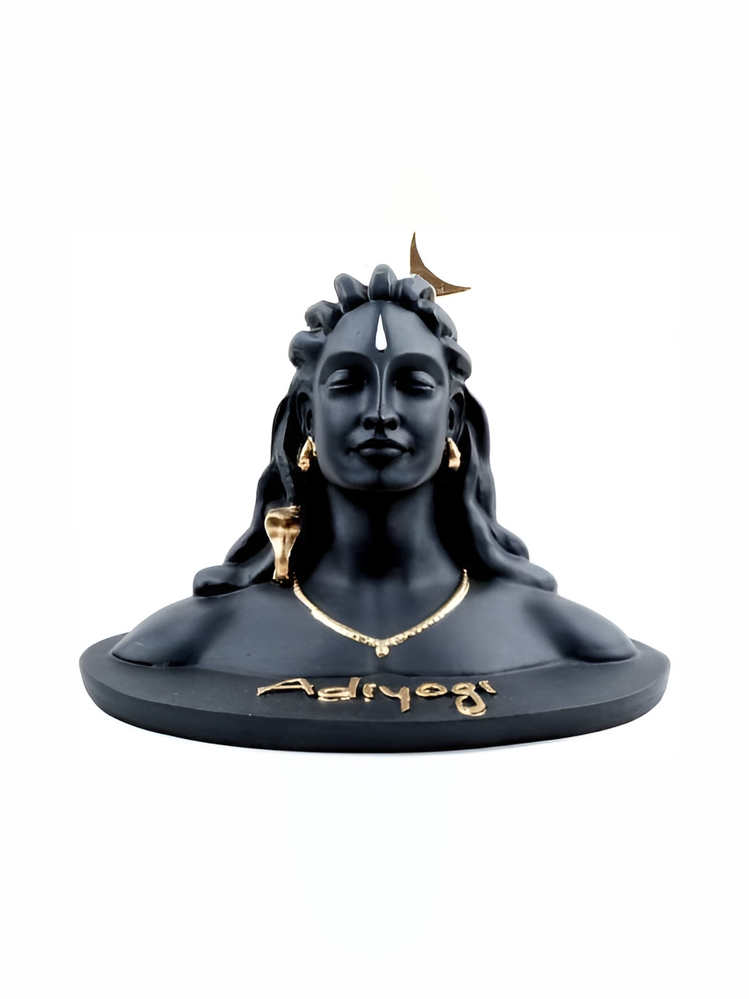 Navyaksh Hanuman Black Polyresin Matte Prayer Room Small Showpiece - 4.5 Inches
