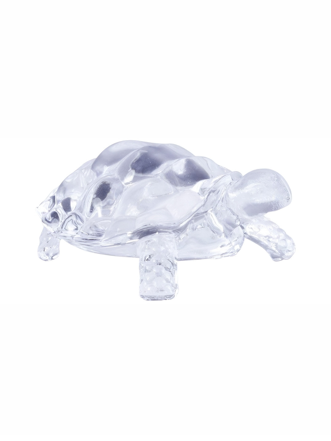 Navyaksh Turtle Plated Feng Shui Tortoise Plate Vastu Yantra Feng Sui Transparent Crystal Glossy Home Office Small Showpiece - 3.1 Inches