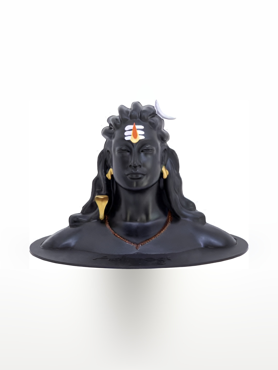 Navyaksh Adiyogi Black Polyresin Matte Study Room Small Showpiece - 3.1 Inches