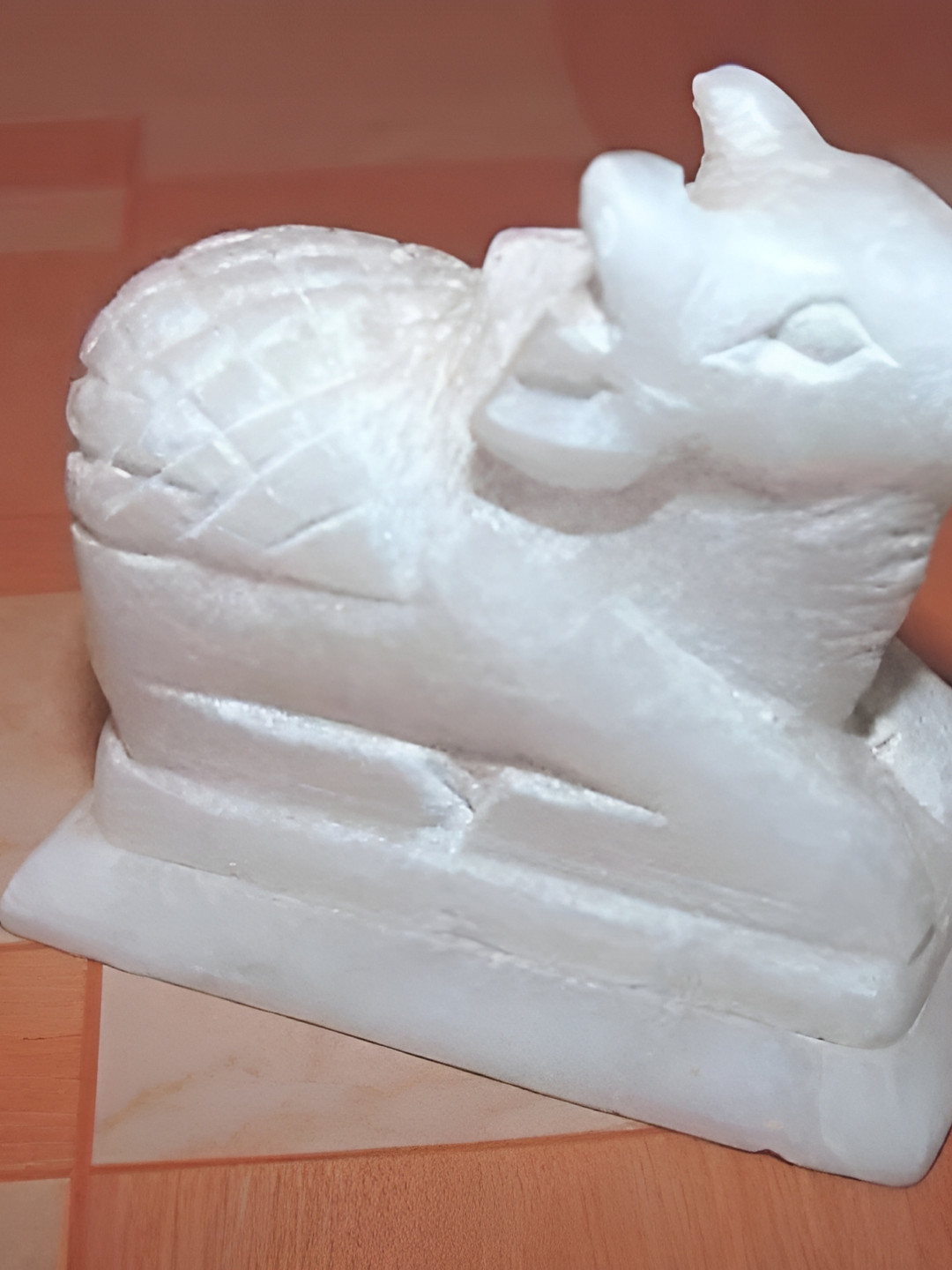 Navyaksh Nandi Pindi White Marble Matte Prayer Room Small Showpiece - 3.1 Inches