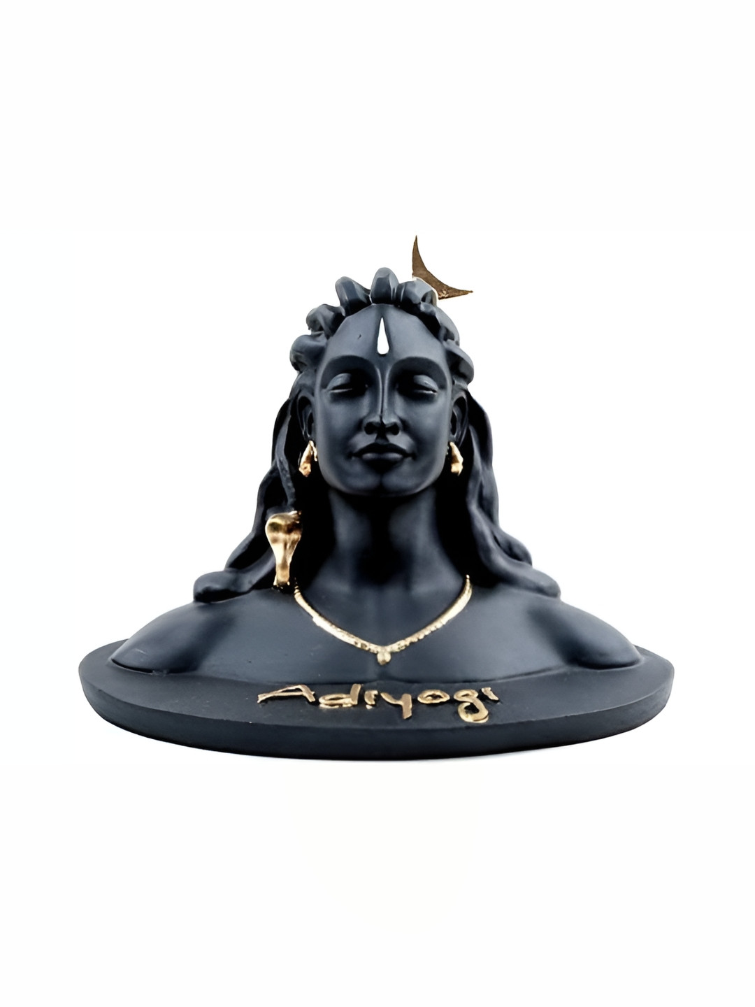 Navyaksh Aadi Yogi Black Ceramic Glossy Prayer Room Small Showpiece - 3.1 Inches