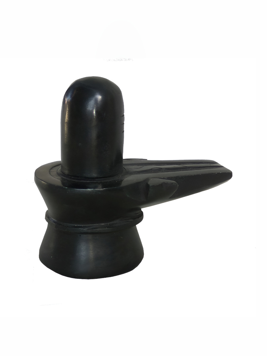 Navyaksh Lord Shiv Linga Black Marble Natural Prayer Room Tiny Showpiece - 3.1 Inches