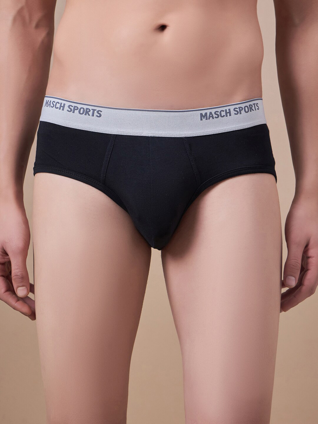 Masch Sports Mid-Rise Anti Microbial Basic Briefs BRF-1-SOL-ET-BLK